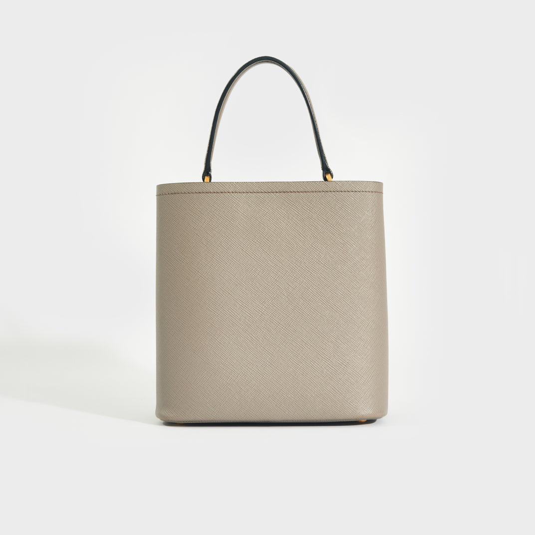 Medium Panier Tote Bag in Slate Saffiano Leather