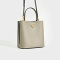 Medium Panier Tote Bag in Slate Saffiano Leather