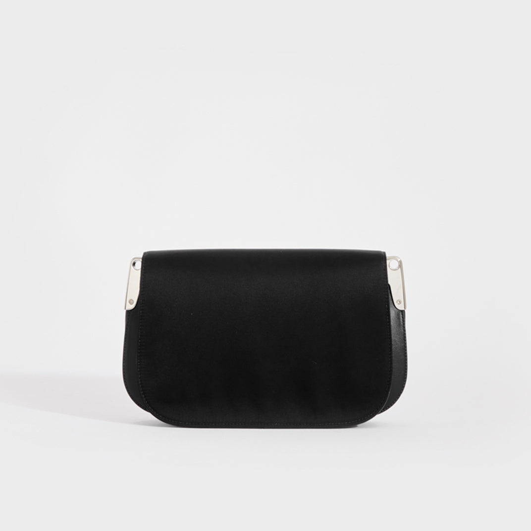 Nylon and Leather Shoulder Bag in Black