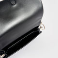 Nylon and Leather Shoulder Bag in Black