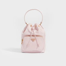 Load image into Gallery viewer, PRADA Nylon Top Handle Drawstring Bucket Bag Pink