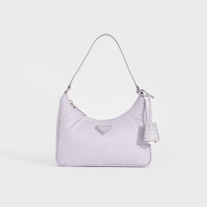 Front view of the PRADA Re-Edition 2005 Re-Nylon Mini Bag in Wisteria