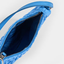 Load image into Gallery viewer, PRADA Ruched Hobo Bag in Blue Nylon - Interior View