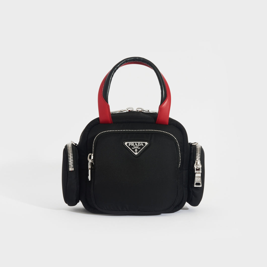 Prada Triangle Logo Zip Camera Crossbody Bag