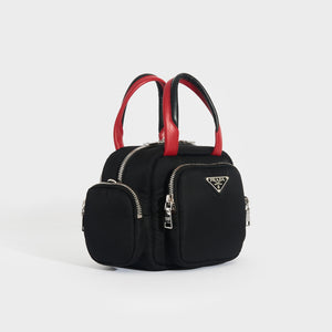 PRADA Triangle Nylon Shoulder Bag in Black