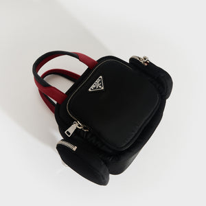 PRADA Triangle Nylon Shoulder Bag in Black