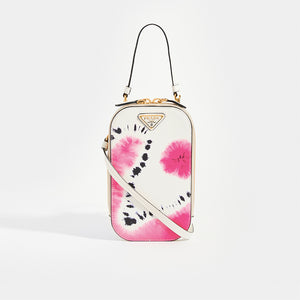 PRADA White Tie-Dye Mini Bag with pink, black and white detail