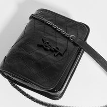 Load image into Gallery viewer, SAINT LAURENT Niki Vintage Leather Chain Wallet Bag in Black