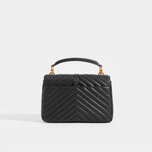 Load image into Gallery viewer, SAINT LAURENT College Monogramme Bag in Black Leather with Gold Hardware