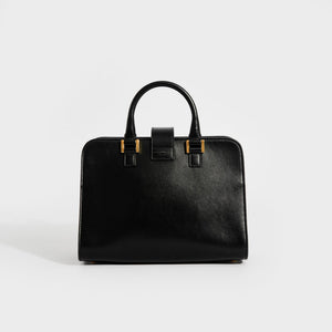 SAINT LAURENT Baby Cabas Monogramme Bag in Black Leather