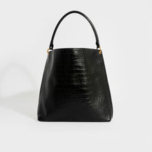 Load image into Gallery viewer, SAINT LAURENT Hobo Shoulder Bag in Black Mock Croc Leather