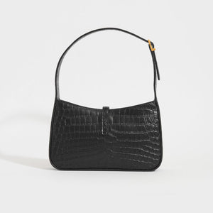 SAINT LAURENT Le 5 à 7 Bag in Black Croc Embossed Leather