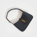 Le 5 à 7 Bag in Black Croc Embossed Leather