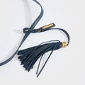 Lou Camera Bag in Navy Leather with Gold Hardware