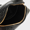 Lou Camera Bag in Black Croc-Embossed Leather with Gold Hardware