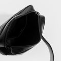 Lou Camera Bag in Black Matelassé Leather with Black Hardware