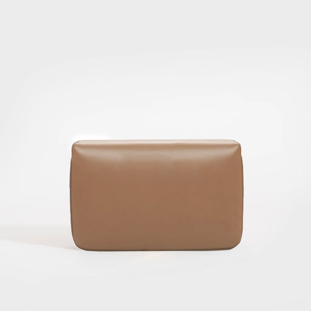SAINT LAURENT Maillon Medium Leather Shoulder Bag in Beige