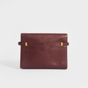 SAINT LAURENT Manhattan Leather Shoulder Bag in Bordeaux