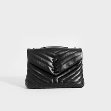 Load image into Gallery viewer, SAINT LAURENT Medium Loulou Leather Shoulder Bag in Black