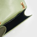 Medium Monogram Quilted Leather Envelope Shoulder Bag in Sage Green