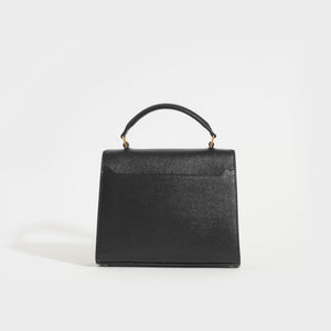 SAINT LAURENT Mini Cassandra Grain De Poudre Embossed Leather in Black