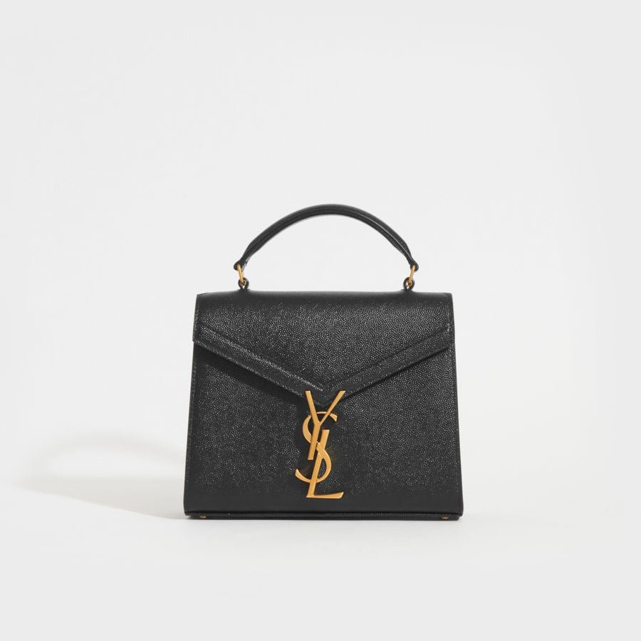 Saint Laurent Cassandra Patent Leather Envelope Bag in Nero at