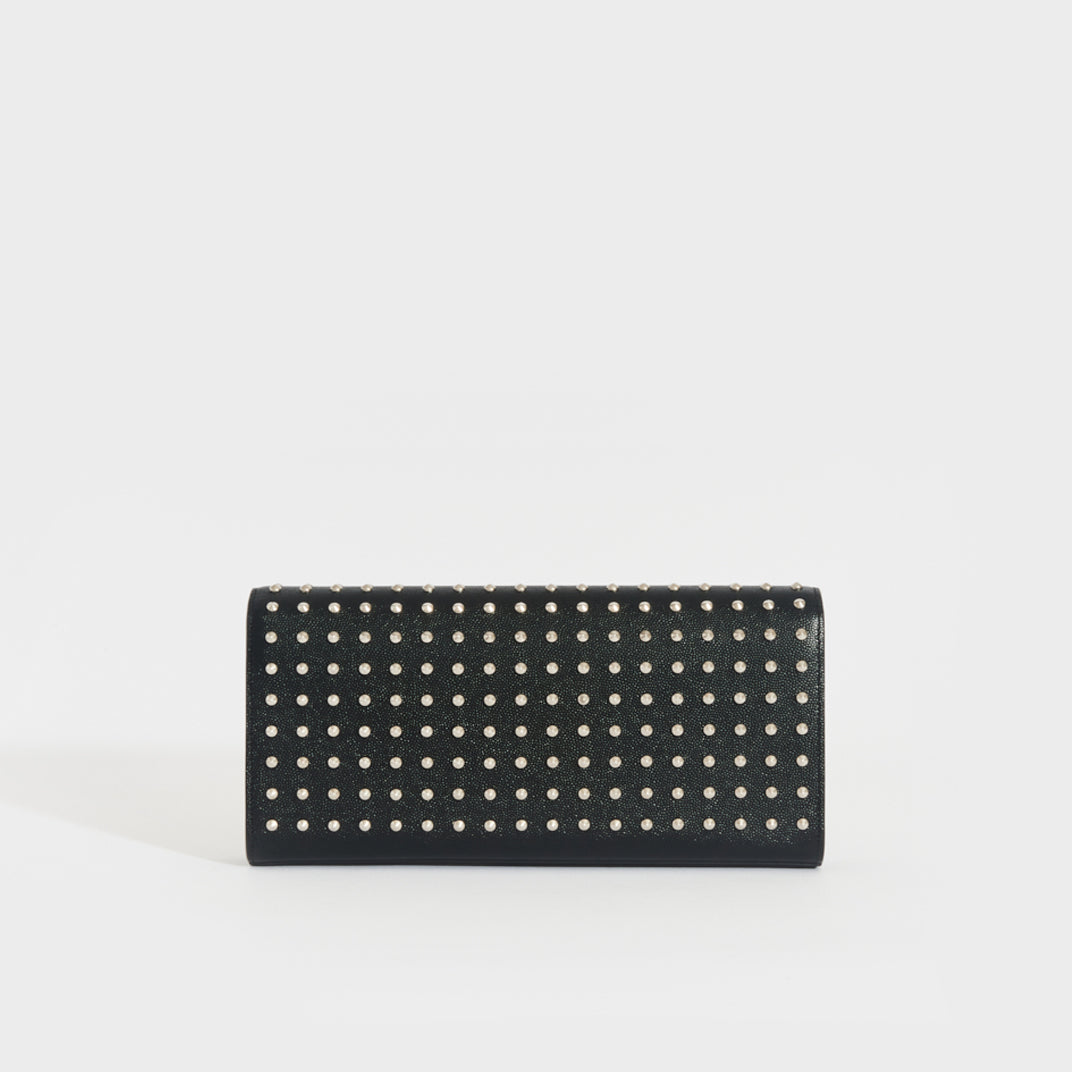 Monogram Studded Clutch in Black