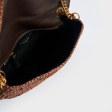 Load image into Gallery viewer, SAINT LAURENT Niki Medium Leather-Trimmed Raffia Shoulder Bag in Brown