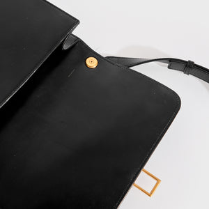 SAINT LAURENT Le Carré Medium Leather Bag in Black