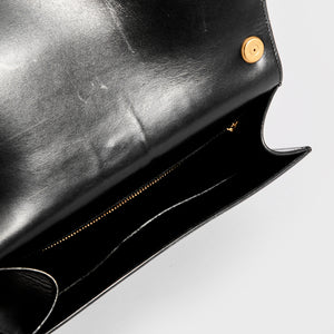 SAINT LAURENT Le Carré Medium Leather Bag in Black