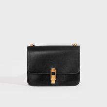 Load image into Gallery viewer, Front of the SAINT LAURENT Le Carré Medium Leather Bag in Black 