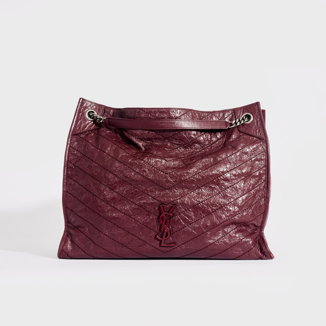 SAINT LAURENT Niki Shopper Tote in Burgundy