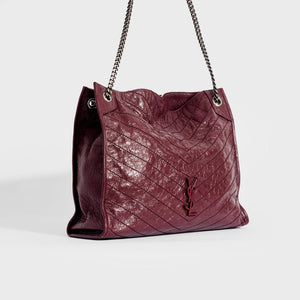 SAINT LAURENT Niki Shopper Tote in Burgundy