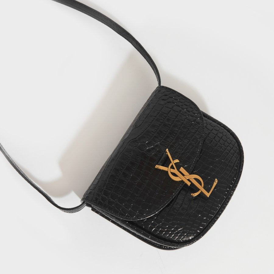 Small Kaia Leather Shoulder Bag in Black