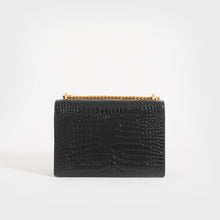 Load image into Gallery viewer, SAINT LAURENT Sunset Medium Croc-Effect Leather Shoulder Bag in Black [ReSale]