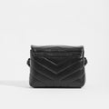 Toy Loulou Shoulder Bag in Black Leather with Black Hardware