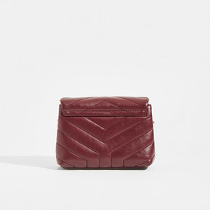 SAINT LAURENT Toy LouLou Shoulder Bag in Dark Red Leather