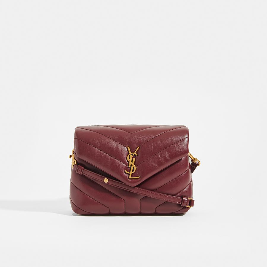 Saint Laurent LouLou Medium Quilted Leather Crossbody - Red/Gold