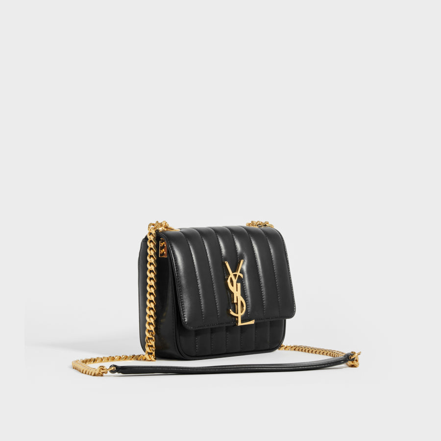 Vicky Smooth Leather Crossbody in Black