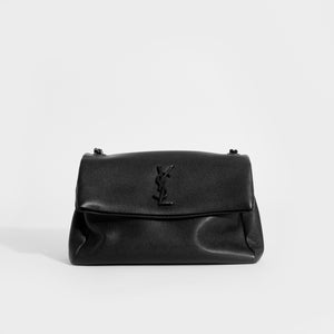 SAINT LAURENT West Hollywood Medium Shoulder Bag in Black with Black Hardware