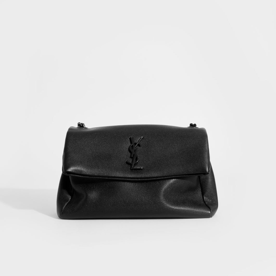 SAINT LAURENT West Hollywood Medium Shoulder Bag in Black with Black Hardware [ReSale]