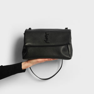 SAINT LAURENT West Hollywood Medium Shoulder Bag in Black with Black Hardware