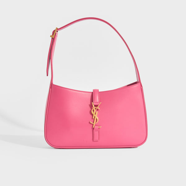 SAINT LAURENT Le 5 a 7 Leather Bag in Bubblegum Pink COCOON
