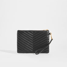 Load image into Gallery viewer, SAINT LAURENT Monogramme Quilted Pouch in Black Leather