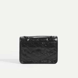 SAINT LAURENT Niki Baby in Crinkled Leather in Black