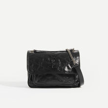 Load image into Gallery viewer, SAINT LAURENT Niki Baby in Crinkled Leather in Black