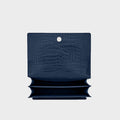 Sunset Medium Croc-Effect Leather Shoulder Bag in Navy