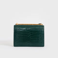 Sunset Medium Leather Shoulder Bag in Dark Mint