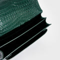 Sunset Medium Leather Shoulder Bag in Dark Mint