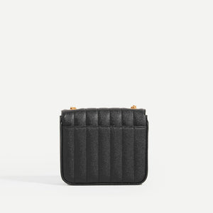 SAINT LAURENT Vicky Grained Leather Crossbody in Black